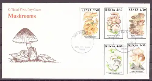 Kenia 486-490 Pilze Ersttagesbrief/FDC #IF470