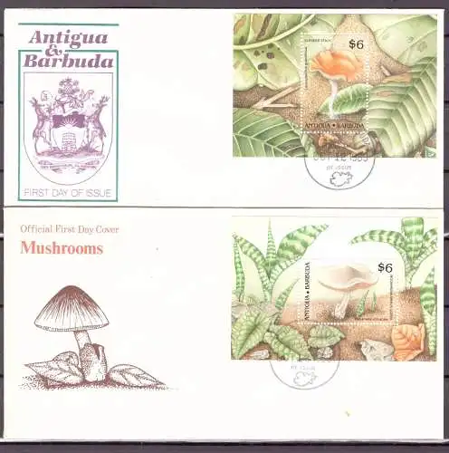 Antigua und Barbuda Block 162-63 Pilze Ersttagesbrief/FDC #IJ012