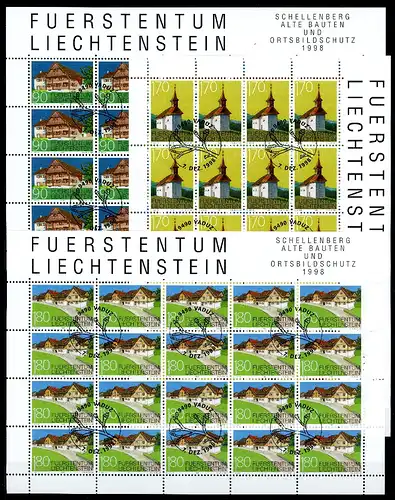 Liechtenstein Kleinbögen 1186-1188 Baudenkmäler Ersttagssonderstempel #JG490