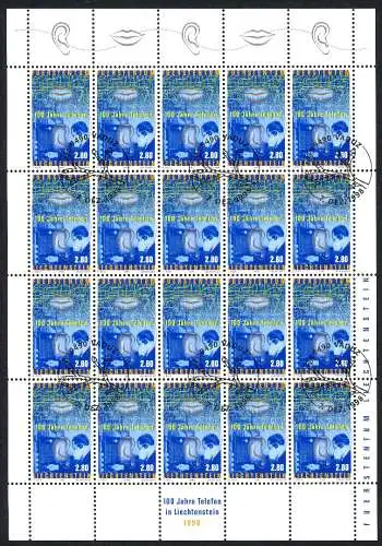 Liechtenstein Kleinbogen 1189 Kommunikation Ersttagssonderstempel #JG491