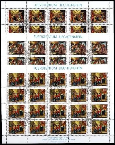 Liechtenstein Kleinbögen 1217-1219 Weihnachten Ersttagssonderstempel #JG496