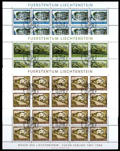 Liechtenstein Kleinbögen 1212-1214 Kunst Ersttagssonderstempel #JG495