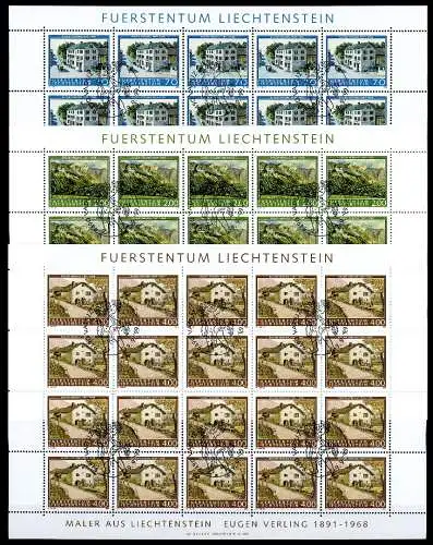 Liechtenstein Kleinbögen 1212-1214 Kunst Ersttagssonderstempel #JG495