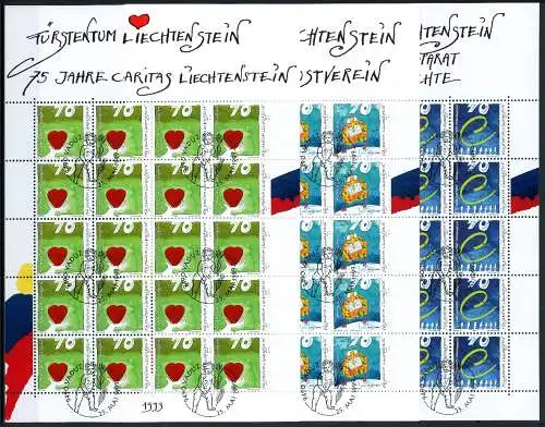 Liechtenstein Kleinbögen 1200-1202 Europarat Ersttagssonderstempel #JG493