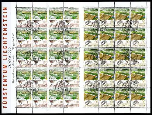 Liechtenstein Kleinbögen 1190-1191 Naturparks Ersttagssonderstempel #JG492