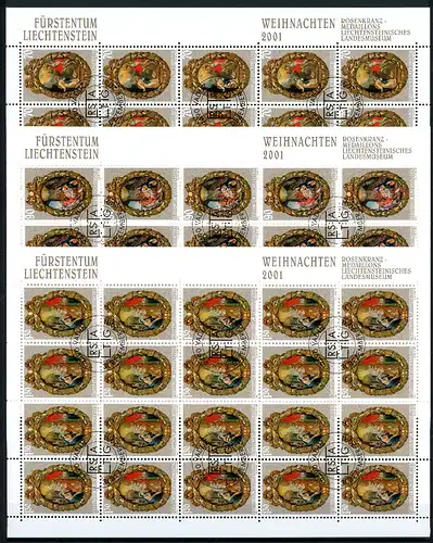 Liechtenstein Kleinbogen 1275-1277 Weihnachten Ersttagssonderstempel #JG507