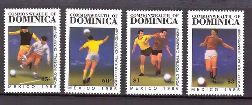 Dominica 749-52 postfrisch Fußball WM 1986 #GE636