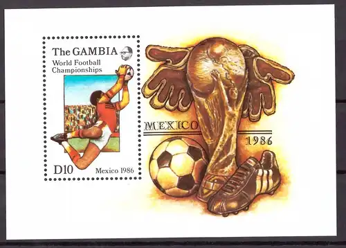 Gambia Block 23 postfrisch Fußball WM 1986 #GE644