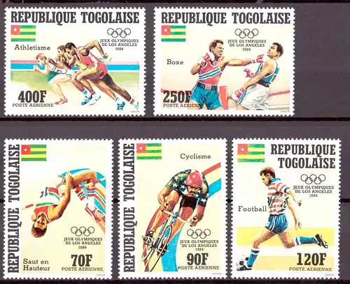 Togo 1746-1750 postfrisch Olympia 1984 Los Angeles #HL189