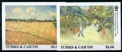Turks und Caicos Block 107-08 postfrisch Kunst Van Gogh #IM249