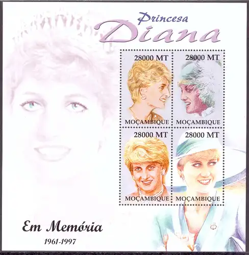 Mosambik KB 2230-2233 postfrisch Prinzessin Diana #OZ1817