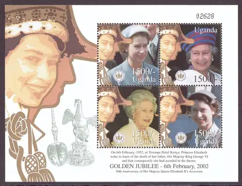 Uganda Block 365 postfrisch Königshaus Großbritannien #OZ1823