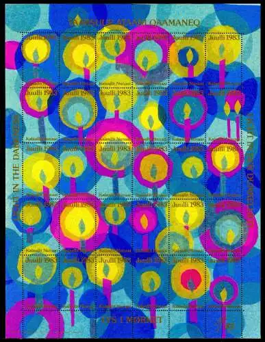 Grönland 30er ZD-Bogen postfrisch Weihnachtsmarken 1983 #IJ309