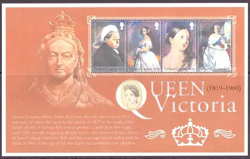 Turks und Caicos KB 1625-1628 postfrisch Queen Victoria #OZ1853