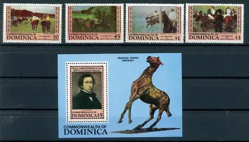 Dominica 873-876 + Bl 92 postfrisch Kunst #IM260