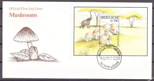 Sierra Leone Block 151 Pilze Ersttagesbrief/FDC #IF475