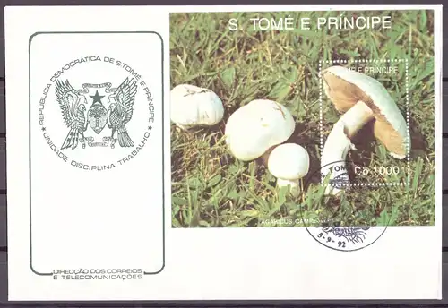 Sao Tome e Principe Block 284 Pilze Ersttagesbrief/FDC #IF480