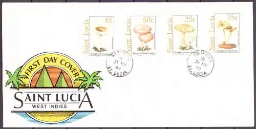 St. Lucia 948-51 Pilze Ersttagesbrief/FDC #IJ033