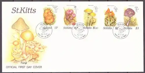 St. Kitts 213-217 Pilze Ersttagesbrief/FDC #IJ034