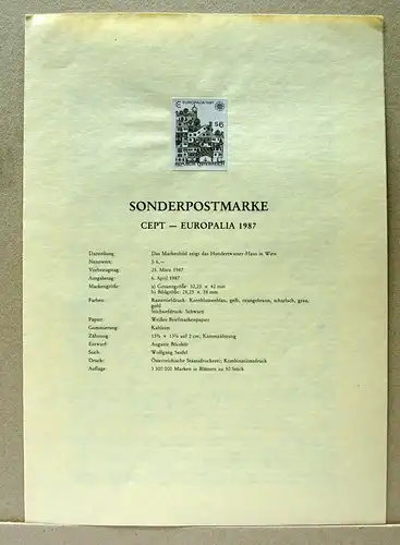 Österreich Vorlagedruck auf Erläuterungsblatt 1876 postfrisch #BW5801