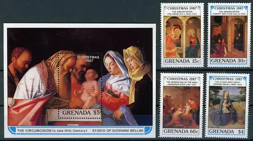 Grenada 1712-1715 + Bl 198 postfrisch Weihnachten #IJ220
