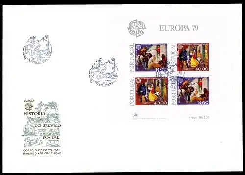 Portugal Block 27 Cept 1979, blaue Stempel Ersttagesbrief/FDC #IX357