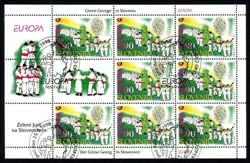 Slowenien 225 gestempelt als Kleinbogen mit Ersttagssonderstempel #GQ313