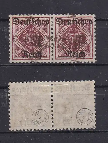 Deutsches Reich Dienstmarken 56 gestempelt als Paar geprüft Infla Berlin #GE012