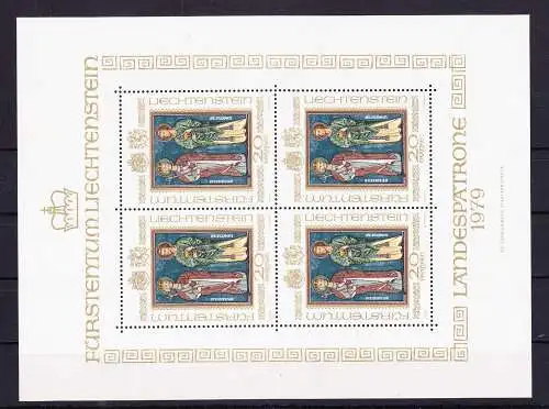 Liechtenstein 734 postfrisch als Kleinbogen, Landespatrone, MNH #RF934