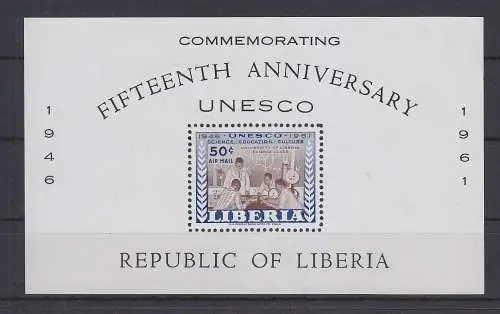 Liberia Block 20 mit 566 postfrisch Unesco Wissenschaft, Liberia MNH #GE078