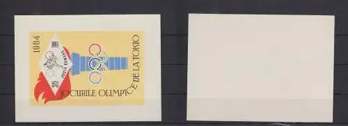 Rumänien Block 58 mit 2325 ohne Gummi wie verausgabt Olympia 1964 #U954