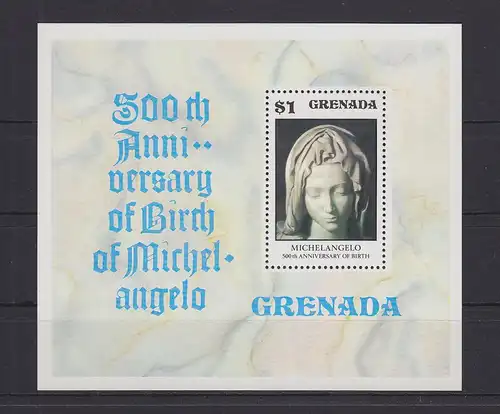 Grenada Block 49 mit 716 postfrisch Michlangelo Madonna, MMH #GE232