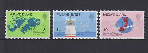 Falklandinseln 252-254 postfrisch Fernmeldewesen,MNH #GE236