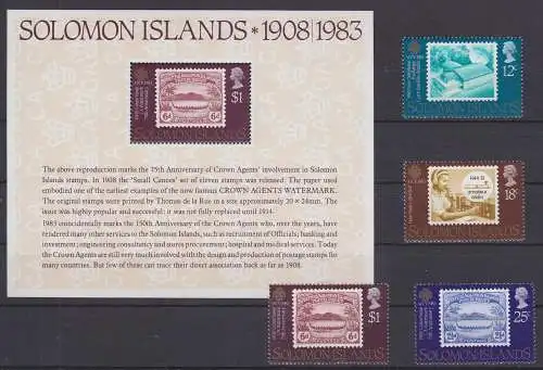 Salomonen 518-521 und Block 13 postfrisch Weltkommunikationsjahr, MNH #GJ206