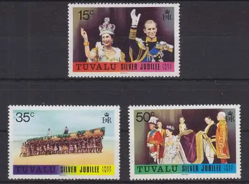 Tuvalu 43-45 postfrisch Elisabeth II, MNH #GE280