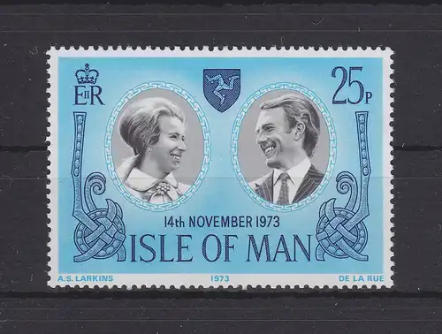 GB Isle of Man 35 postfrisch Hochzeit Prinzessin Anne & Mark Philips #GE310
