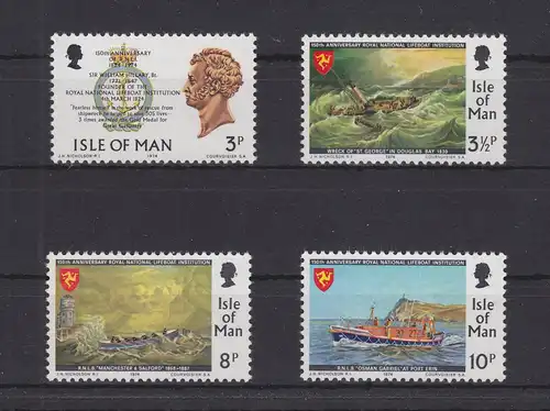 GB Isle of Man 36-39 postfrisch 150 Königl. Nat. Lebensrettungsgesell. #GE311