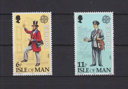 GB Isle of Man 142-143 postfrisch Europa Cept Post- und Fernmeldewesen #GE317