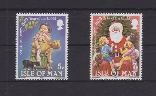 GB Isle of Man 157-158 postfrisch Internationales Jahr des Kindes #GE320