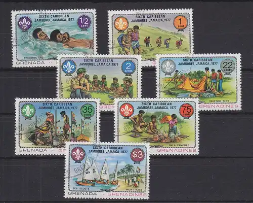 Grenadinen von Grenada 237-243 gestempelt Pfadfindertreffen Jamaica #GE332