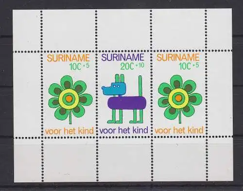 Suriname Block 13 mit 658 postfrisch Kinderspiele #GE389