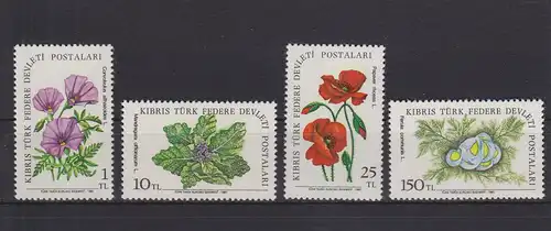 Türkisch-Zypern 101-104 postfrisch Blumen, Cyprus Flowers MNH #GE109