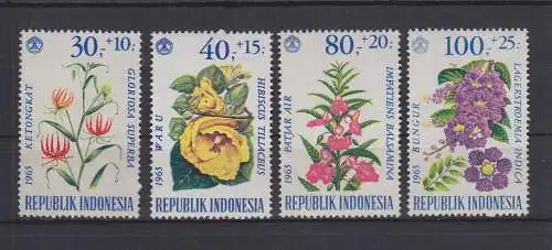 Indonesien 499-502 postfrisch Blumen, Indonesia MNH #GE127