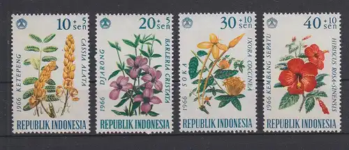 Indonesien 503-506 postfrisch Blumen, Indonesia MNH #GE128