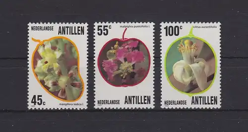 Niederländische Antillen 497-499 postfrisch Blumen, Flowers MNH #GE149