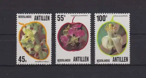 Niederländische Antillen 497-499 postfrisch Blumen, Flowers MNH #GE149