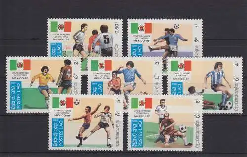 Laos 813-819 postfrisch Fußballweltmeisterschaft Mexiko, MNH #GE173