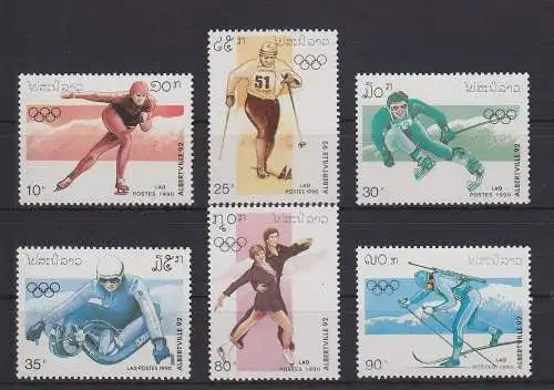 Laos 1210-1215 postfrisch Olympische Winterspiele Albertville, MNH #GE176