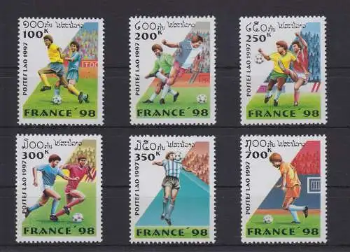 Laos 1593-1598 postfrisch Fußball - Weltmeisterschaft Frankreich, MNH #GE181