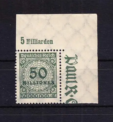 Deutsches Reich 321AP OR postfrisch als Eckrand #RD227